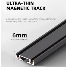 Μαγνητική Ράγα Οροφής 48V Slim Μαύρη 1m Inlight TR007